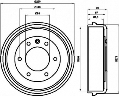 HELLA PAGID 8dt355300041 -  Тормозной барабан